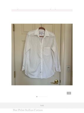 Frank & Eileen White Shirt with Black Dot Print